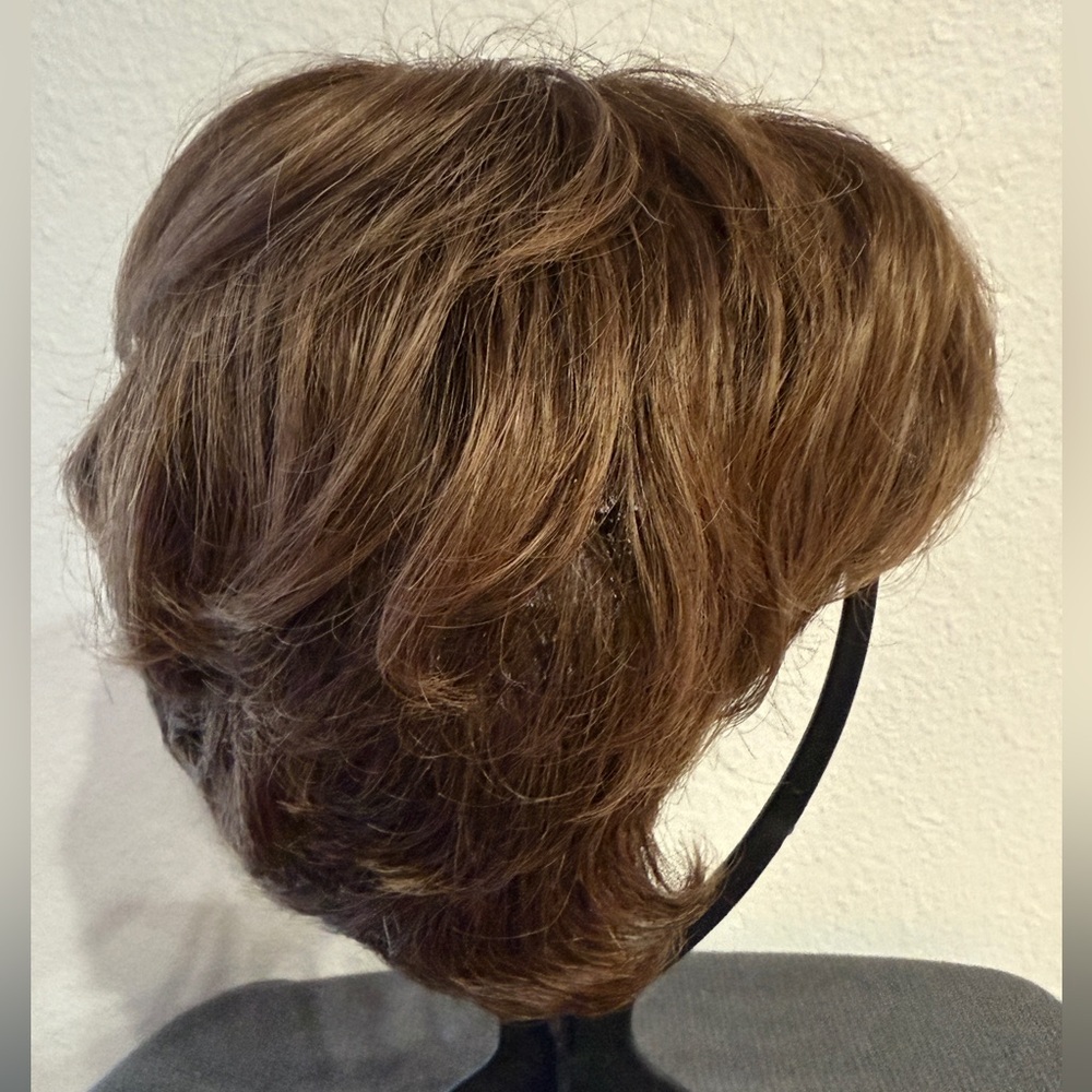 ALAN THOMAS WIG! Short & Sassy. Layered in shades of brown. Color #33/27T #611.